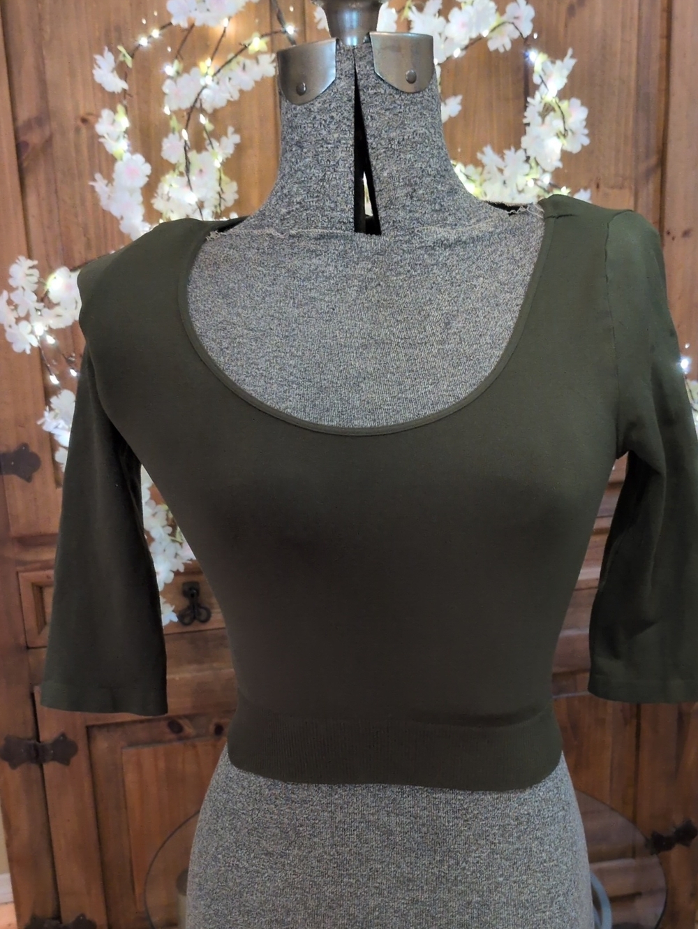 Sivana Scoop Neck Top Sage Green